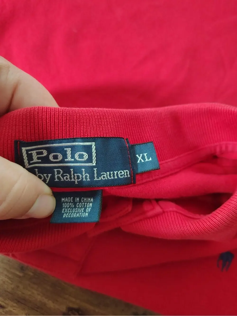 Polo Ralph Lauren Red Mens XL 100% Cotton Logo Colard